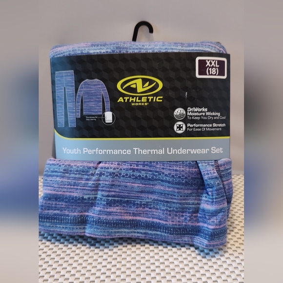 Youth Performance Thermal Underwear Set Athletic Works Girls Purple Pink - Picture 8 of 8